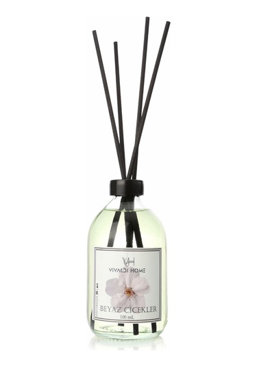 Vivaldi Home Beyaz Çiçekler Çubuklu Oda Kokusu Esansiyel Uçucu Yağ 100 ML