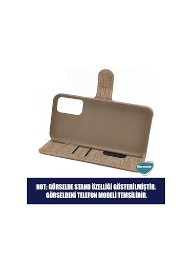 Microsonic iPhone Uyumlu 12 Pro Kılıf Fabric Book Wallet