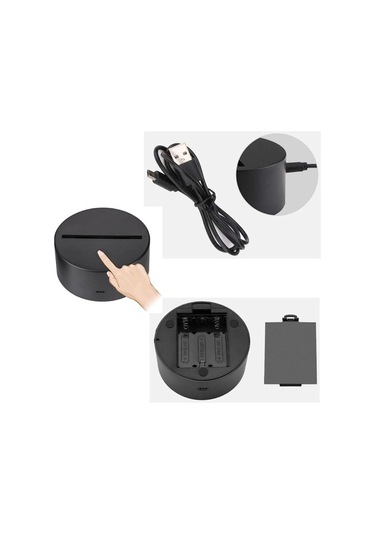 Goldenqian 3d Illüzyon Lambası Iyi Geceler 3d Masa Lambası Çocuk Çocuk Doğum Günü Hediyesi Yaratıcı Işık Hediye Stereo Görüş Renkli Gece Lambasısiyah Taban: Renkli Dokunuş 8q3mwj Siyah