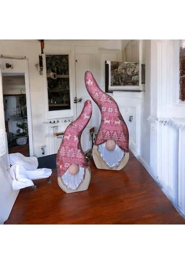 Gnome, Burnuk, Sakallı Kafadar Kar Taneleri Ahşap Dekor