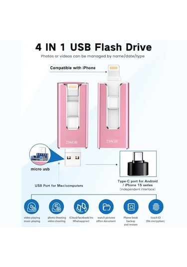 Boatshop1 128gb Black Mfi Sertifikalı İphone Uyumlu Fotoğraf Çubuğu Harici Depolama Ve Fotoğraf Yedekleme İpad Uyumlu Usb Flash Sürücü