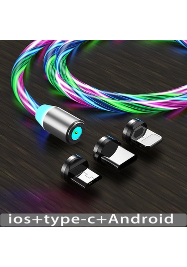 Aydınlık Manyetik Kablo Hızlı Şarj Tipi-c Mikro Usb Kablosu Şarj Cep Telefonu Xiaomi Huawei İphone Uyumlu 14 12 13 11 Kablo