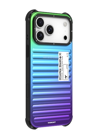 İphone 17 Pro Uyumlu Kılıf Youngkit The Secret Color Serisi Kapak Mavi