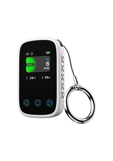 Lemestar Hava Kalitesi Testeri - Co, Sicaklık, Nem Ve Atmosfer Basıncı Ölçer, Tft Lcd Ekran, Otomatik Parlaklık, 800mah Pil, Type-c Şarj Beyaz