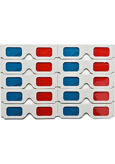 Jeemson 20 Adet Kırmızı-mavi Anaglif 3d Karton Gözlükleri - Sinema, Ev Ve Dvd İçin Taşınabilir Kırabilir Görüntüleme