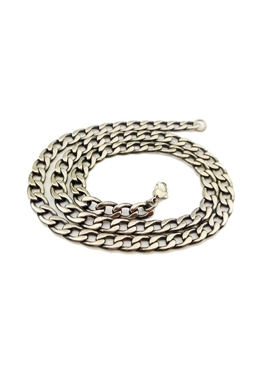 Pigado 316l Paslanmaz Çelik Ezme Zincirli Erkek Kolye 60 Cm Gri