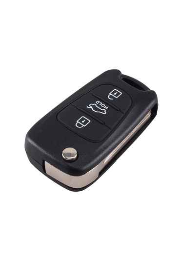 Geeksen Hyundai I20 I30 I35 İçin 3 Tuşlu Katlanır Uzaktan Kumandalı Anahtar Kılıfı - Siyah Plastik