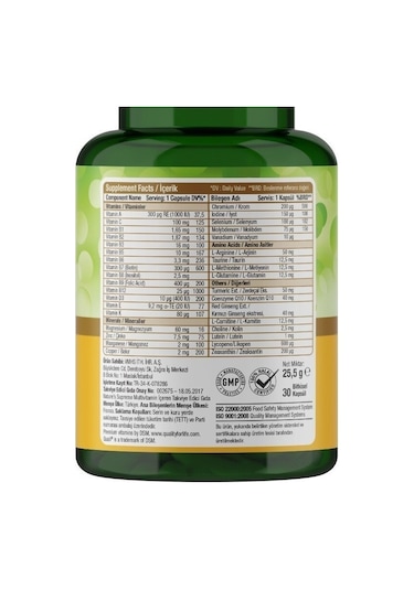 Natures Supreme Multivitamin For Men 30 Kapsül Aromasiz