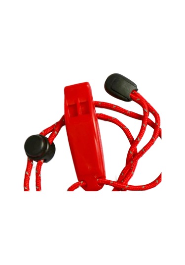 Suntek İpli Düdük Boyunluklu Yumuşak Anahtarlık Açık Hava Kırmızı