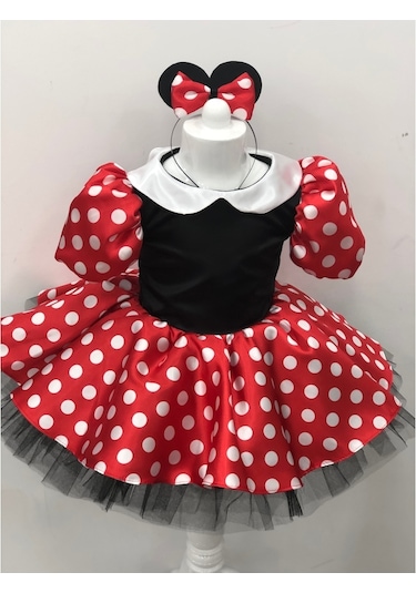 Minnie Mouse Kız Çocuk Doğum Günü Elbisesi & Parti Kostümü Çok Renkli