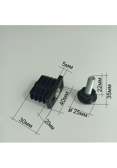 Shustov And Ko 40x20mm Boru İçin Ayarlanabilir Destek M8x22 245403484 Siyah