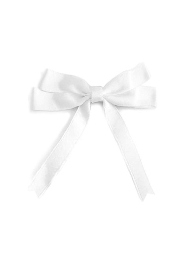 10 Adet Beyaz Saten Fiyonk Süsleme Küçük Kurdele Seti