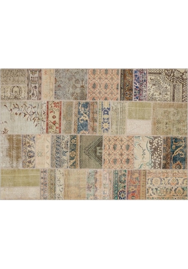 El Yapımı Tığ Işi Patchwork Halı 160x230 Cm - 6295