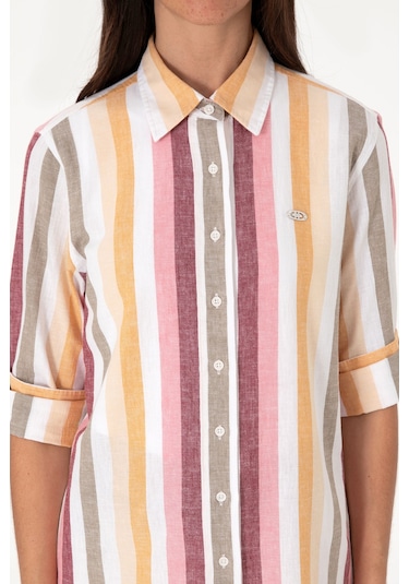 U.s. Polo Assn. Kadın Kavun Gömlek Desenli 50305877-vr202 Kavun