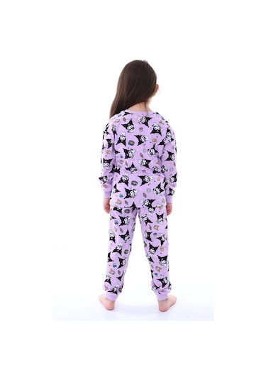 Zuzunga Kuromi Desenli Kız Çocuk Pijama Takımı Pembe 3-8 Yaş Lila