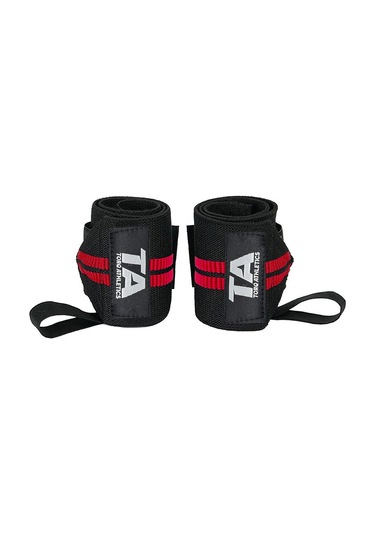 Torq Athletics Pro Wrist Wraps 2'li - Siyah Kırmızı Siyah - Kırmızı