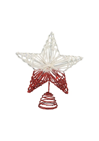 Suntek Ağacı Topper İç Mekan Kullanımı Işıklı Yılbaşı Süsleme Kırmızı 20 CM
