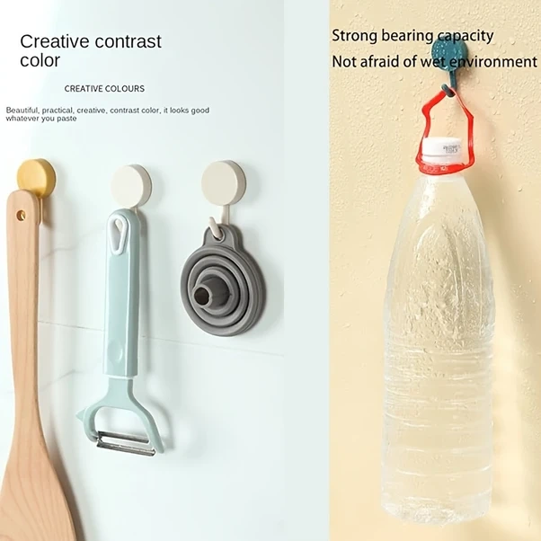 Xuweiwei 40 Adet Pembe Duvar Kancası Su Geçirmez Pratik Asma Askısı Banyo Mutfak Pembe