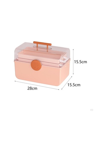 Novahub 3 Bölümlü Taşınabilir İlk Yardım Kutusu - Pembe Saplı Organizatör - Seyahat İçin Kompakt Saklama Çözümü Pembe