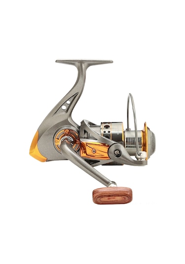 Jeehugo 2000 Model Gri Altın Tekerlekli Olta Makinesi - 8kg Maksimum Sürtünme, Tam Metal Gövde, Bronz Mil, Dayanıklı Balık Avı Aleti