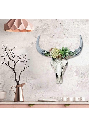 Bull Tau Reçine Duvar Dekorasyonu, Ev Ofis Dekorasyonları İçin 3d Hayvanları Simüle Edinstyle2283
