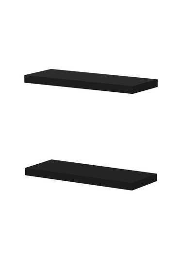 Minar Gizli Tutuculu 2'li Duvar Rafı 60 Cm - M.siyah
