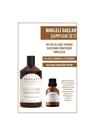Concept Beauty Bukle Belirginleştirici Şampuan 240 ML + Wavy Curly Shot 20 ML