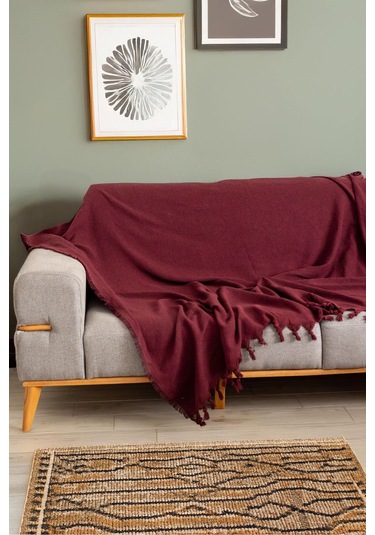 Bordo Koltuk Örtüsü Balık Sırtı Desen 180 210 Bordo