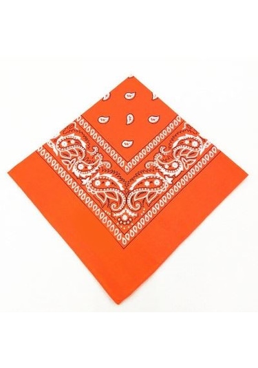 Melek Kare Bandana Fular Turuncu
