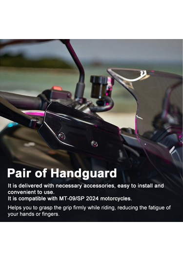 Xindoker Yamaha Mt09/mt-09 Sp 2024 Uygun Abs Motor El Koruyucu, Sürücü Ellerini Korumak İçin Transparan Gri Çift Set