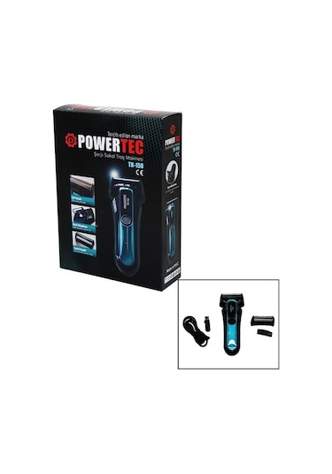 Powertec TR-150 Şarjlı Çift Bıçaklı Sakal Tıraş Makinesi + Yedek Başlık