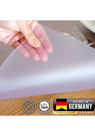 2mm Buzlu - Alman Üretimi- Şeffaf Pvc Masa Örtüsü- Gıda Temasına Uygun- Uv Koruma- Fitalat İçermez Şeffaf