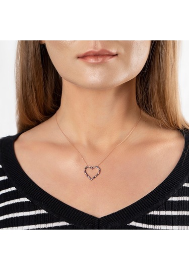 Multicolor Zirkon Taşlı Zarif Tasarım Rose Renk 925 Ayar Gümüş Ka (459601977)