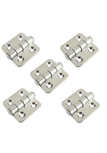 5'li Paslanmaz Krom Menteşe. 38x38mm. Cr-ni 304