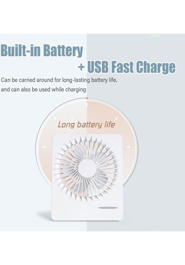 Masaüstü Usb Mini Fan - Beyaz Ha63sl Beyaz