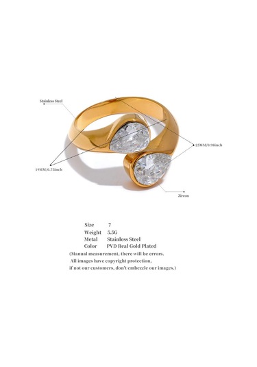 Altın Eetit Lüks Parlak Aaa Kübik Zirkonya Paslanmaz Çelik Geometrik Yüzük Yüksek Kaliteli Dokulu Takı Aksesuarları Kadınlar İçin Hediye Altın