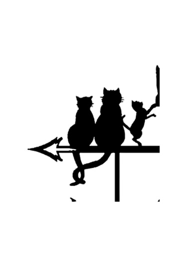 Homyl Cat Metal Rüzgar Gülü Vintage Yönü Göstergesi Veranda