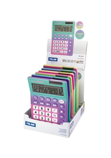 Mılan 159706sn Sunset 12 Haneli Hesap Makinesi - 6 Lı Gri