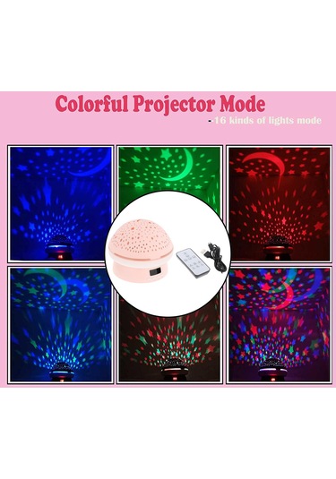 Suntek Led Projektör Işığı Usb Yıldızlı Okyanus Pembe
