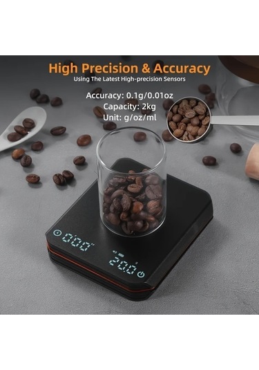 Motion003 Zamanlayıcılı Hassas Dijital Mutfak Terazisi 2000g 0 1g 4 Birim Siyah Cn 668 Siyah