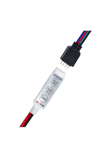 12V Butonlu Mını Rgb Led Kontrol Şerit Led Kontrol Kumandasız Mod (552520529)
