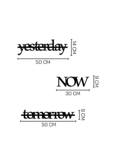 Yesterday, Now, Tomorrow Yazılı Mdf Dekor Seti