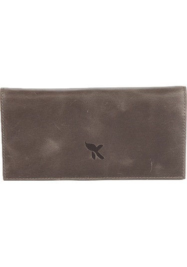 Karalı Hakiki Deri Unisex Portföy Gri Bc424-8 Gri