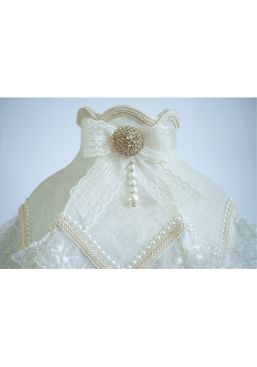 Kadife Kaplı Çiçek Dekorlu Abajur 13798400 Diğer