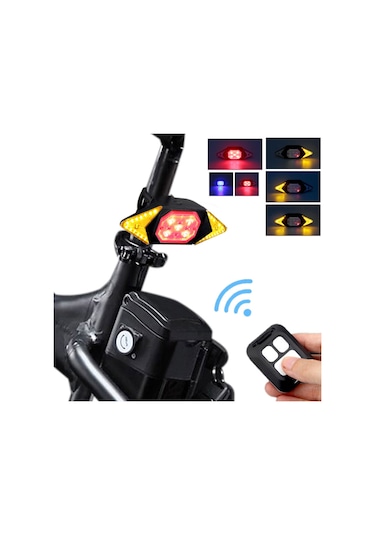 Lemestar Usb Şarjlı Bisiklet Yön Işığı - Uzaktan Kumandalı Led Flaş, Ipx2 Su Geçirmez, 500mah Pil, Kolay Kurulum Kırmızı
