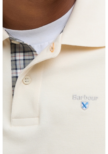 Barbour Tartan Pique Polo Yaka Wh52 Antique White Wh52 Antique White