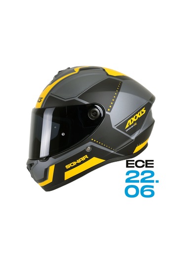Axxis Draken S Sonar Kapalı Kask Mat Sarı - Siyah