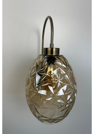 Veltro Bal Rengi Cam Aplik Duvar Lambası Modern Otel Cafe Vintage Salon Yatak Odası Merdiven Retro Bal