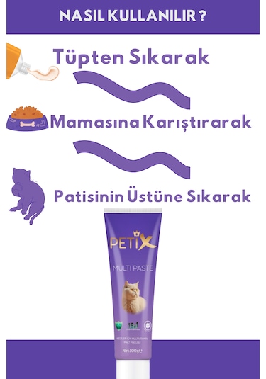 Petix Multivitamin Kedi Macunu ve Tüy Yumağı Önleyici 100 G