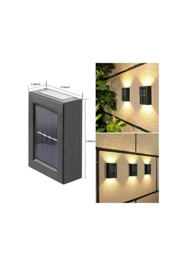 Dekoratif Duvar Lambası Solar Güneş Enerjili Bahçe Aydınlatması